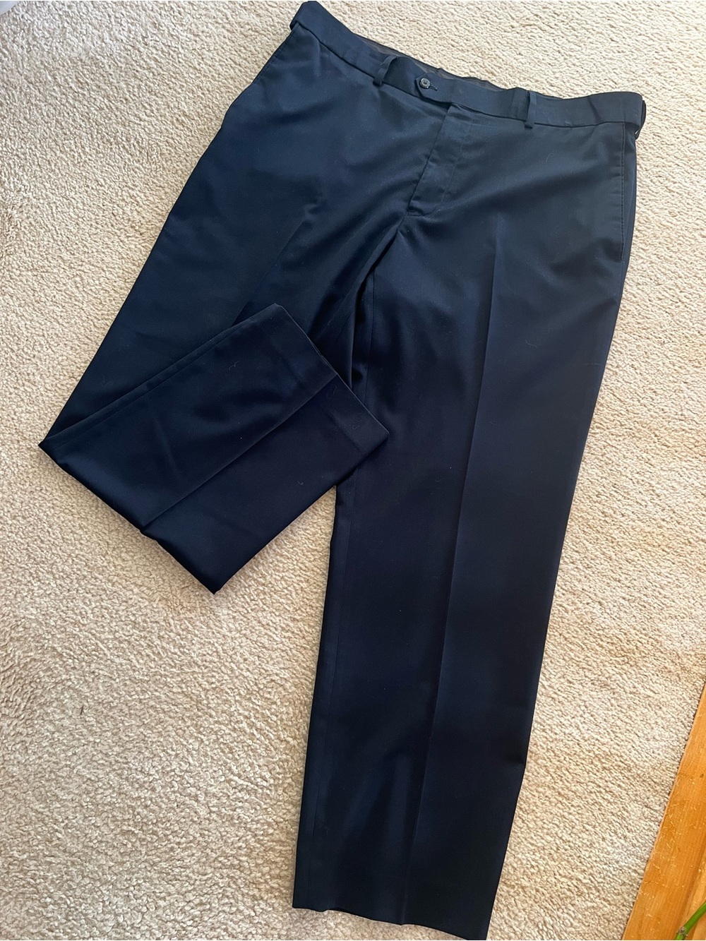 Stafford Classic Fit Dk Navy Dress Pants Men 38 30 Straight Leg Flat Front